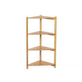 Andrea House - Γωνιακή Ραφιέρα Με 4 Ράφια Bamboo 34 x 34 x 85cm