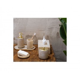 Andrea House - Ποτηράκι Για Οδοντόβουρτσες Pink Marble Effect