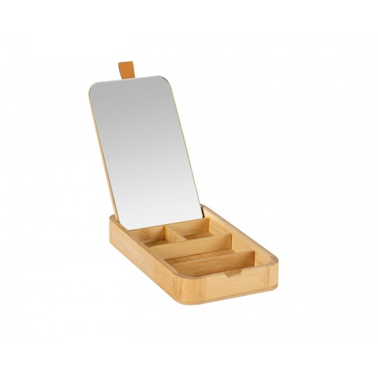 Andrea House - Κουτί Αποθήκευσης Κοσμημάτων Με Καθρέφτη Bamboo 