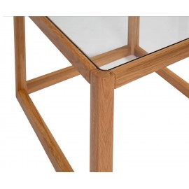 Andrea House - Δρύινο Βοηθητικό Τραπεζάκι Glass Cube 