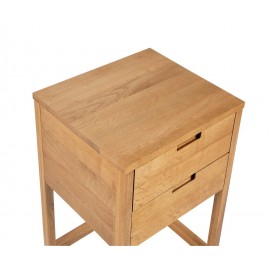 Andrea House - Κομοδίνο Με 2 Συρτάρια Modern Oak Wood
