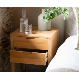 Andrea House - Κομοδίνο Με 2 Συρτάρια Modern Oak Wood