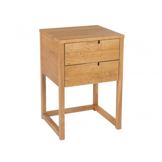 Andrea House - Κομοδίνο Με 2 Συρτάρια Modern Oak Wood