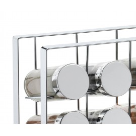 Andrea House - Βάση Με 12 Βαζάκια Μπαχαρικών Chrome Metal