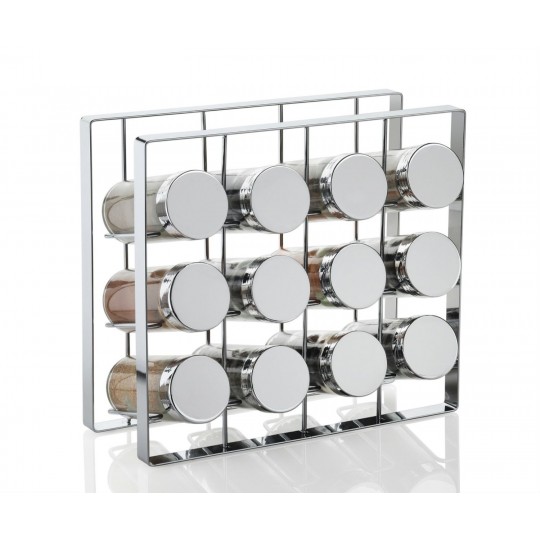 Andrea House - Βάση Με 12 Βαζάκια Μπαχαρικών Chrome Metal Andrea House - Βάση Με 12 Βαζάκια Μπαχαρικών Chrome Metal