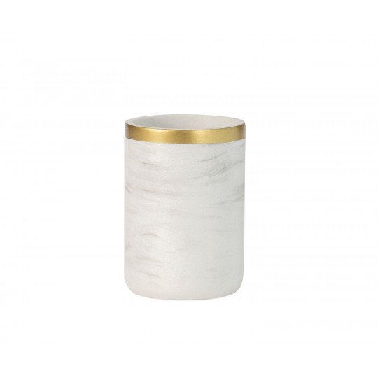 Andrea House - Ποτηράκι Για Οδοντόβουρτσες Classic Marble Effect White