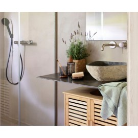 Andrea House - Ποτηράκι Για Οδοντόβουρτσες Grey Glass Acacia