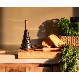 Andrea House - Κωνικός Τρίφτης Τυριού Με Ξύλινη Λαβή Black