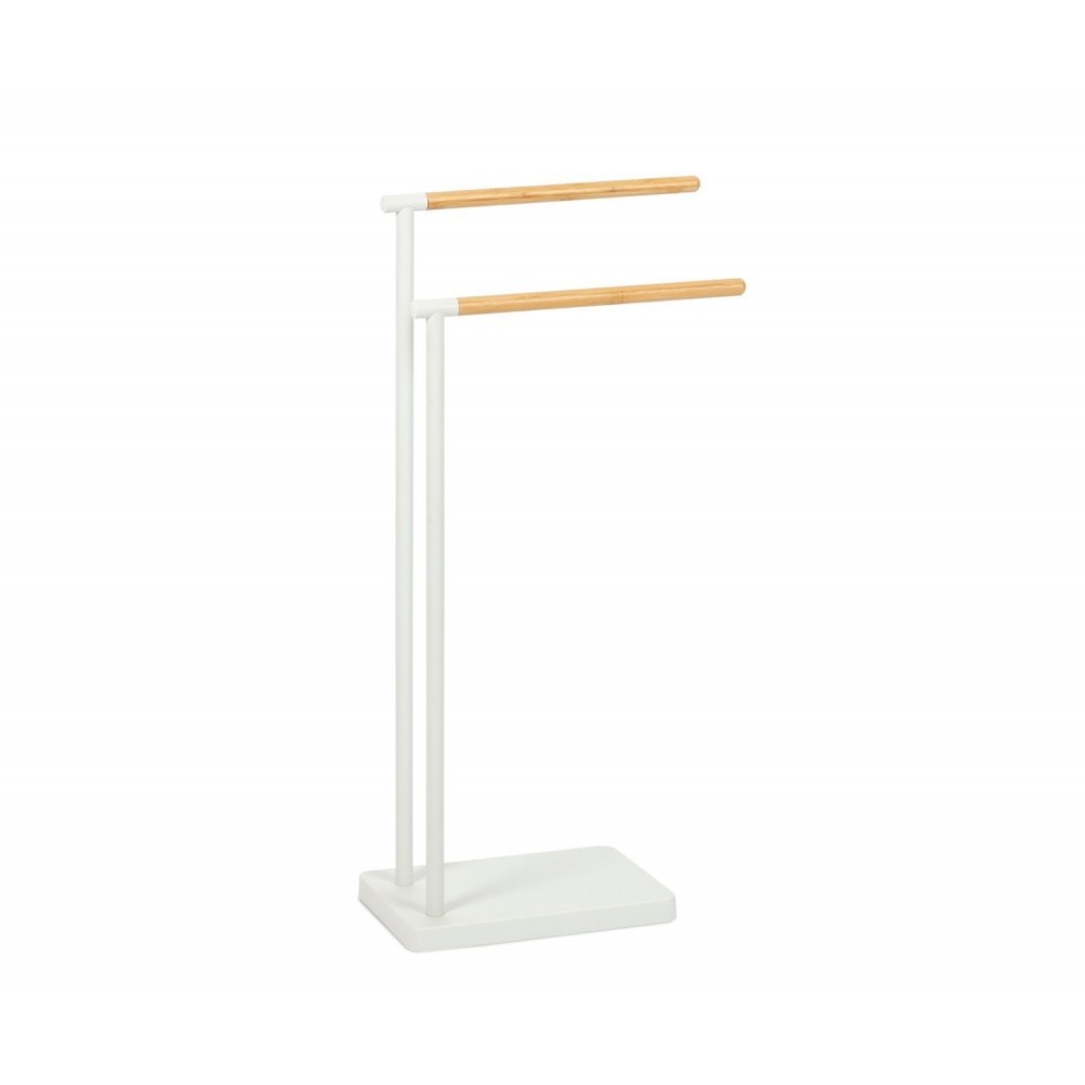 Andrea House - Επιδαπέδια Κρεμάστρα Για Πετσέτες 2 Θέσεων Metal/Bamboo White