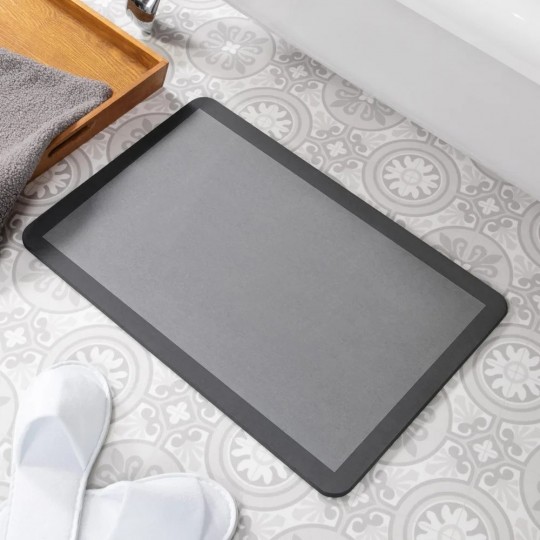 Artsy Mats - Αντιολισθητικό Πατάκι Μπάνιου Dark Grey Border Grey Stone 39x60cm