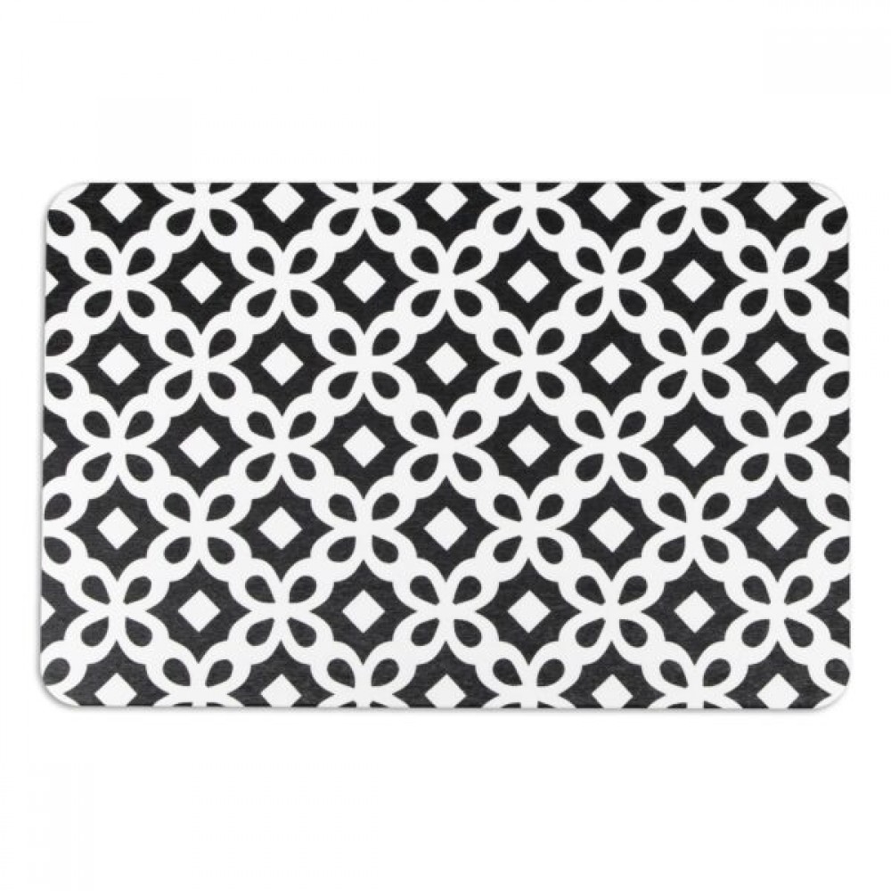 Artsy Mats - Αντιολισθητικό Πατάκι Μπάνιου Black Pattern White Stone 39x60cm