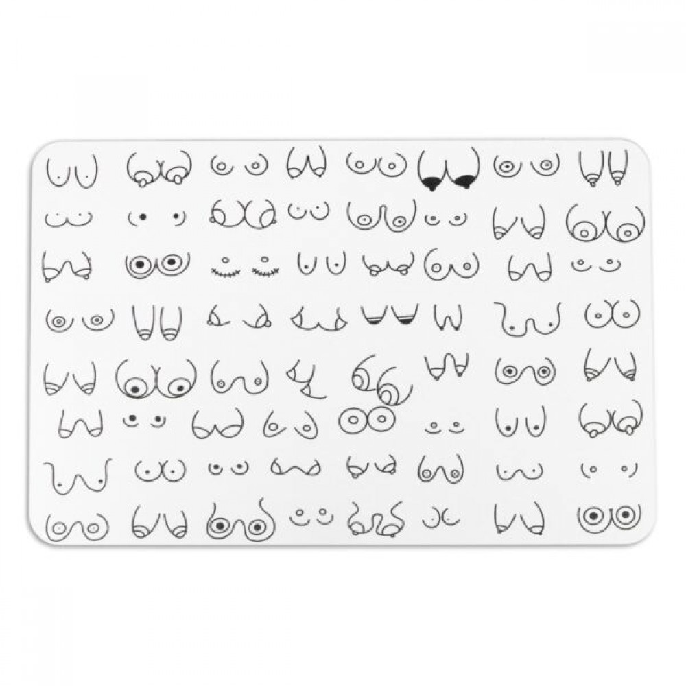 Artsy Mats - Αντιολισθητικό Πατάκι Μπάνιου Boobs White Stone 39x60cm