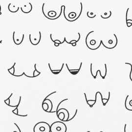 Artsy Mats - Αντιολισθητικό Πατάκι Μπάνιου Boobs White Stone 39x60cm