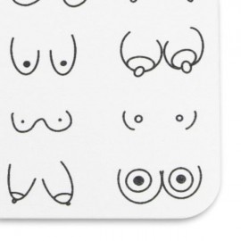 Artsy Mats - Αντιολισθητικό Πατάκι Μπάνιου Boobs White Stone 39x60cm