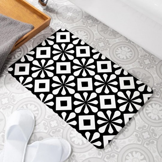 Artsy Mats - Αντιολισθητικό Πατάκι Μπάνιου Square Pattern White Stone 39x60cm