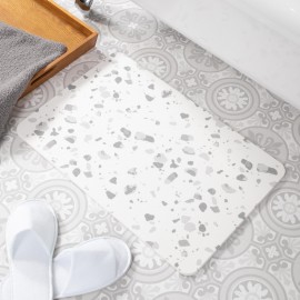 Artsy Mats - Αντιολισθητικό Πατάκι Μπάνιου Grey Terrazzo White Stone 39x60cm Artsy Mats - Αντιολισθητικό Πατάκι Μπάνιου Grey Terrazzo White Stone 39x60cm