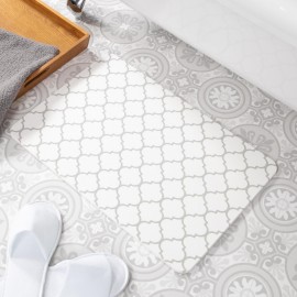 Artsy Mats - Αντιολισθητικό Πατάκι Μπάνιου Grey Trellis White Stone 39x60cm