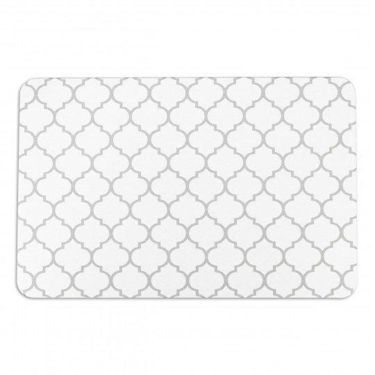 Artsy Mats - Αντιολισθητικό Πατάκι Μπάνιου Grey Trellis White Stone 39x60cm