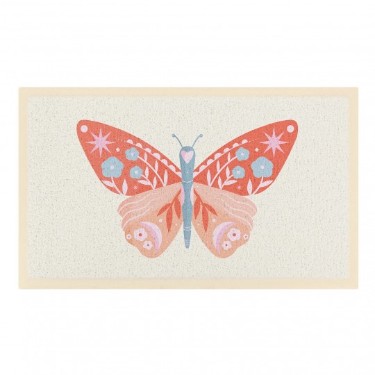 Artsy Mats - Χαλάκι Εισόδου Orange Flower Butterfly 70x40cm