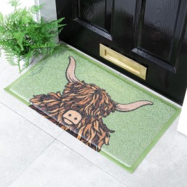 Artsy Mats - Χαλάκι Εισόδου Green Highland Cow 70x40cm Artsy Mats - Χαλάκι Εισόδου Green Highland Cow 70x40cm