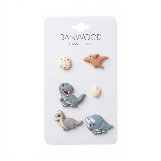 Banwood - Διακοσμητική Καρφίτσα Για Καλάθι - Δεινόσαυροι