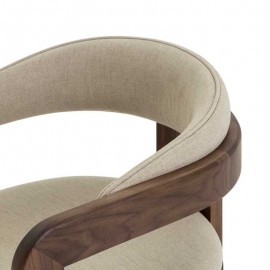 Boutique - Καρέκλα Τραπεζαρίας Roma Walnut/Beige