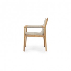 Boutique - Καρέκλα Τραπεζαρίας Με Μπράτσα The Jersey Olefin Teak