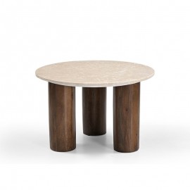 Boutique - Τραπεζάκι Σαλονιού Hippo Travertino 68cm