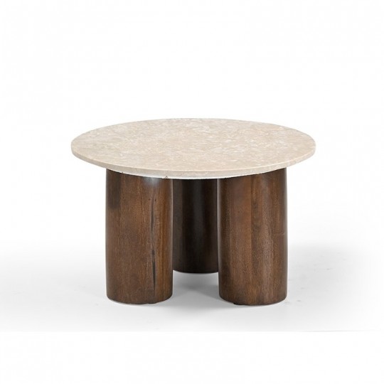 Boutique - Τραπεζάκι Σαλονιού Hippo Travertino 50cm