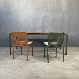Boutique - Τραπέζι Αλουμινίου Με Ξύλο Teak The Armona 