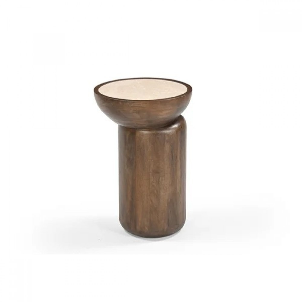 Boutique - Βοηθητικό Τραπεζάκι Sapporo Travertino 38cm Off Center