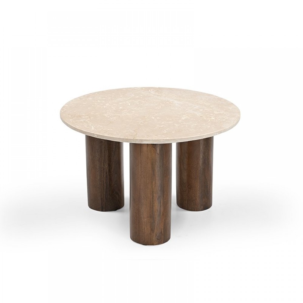 Boutique - Τραπεζάκι Σαλονιού Hippo Travertino 68cm