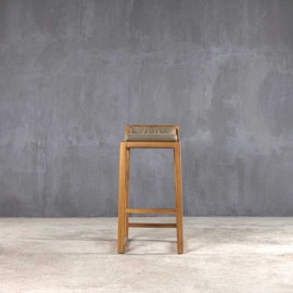 Boutique - Σκαμπό Μπαρ Με Μαξιλάρι Sled Teak