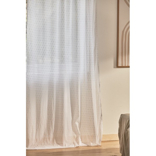 Calma House - Έτοιμη Κουρτίνα Plumeti White 140x280cm Calma House - Έτοιμη Κουρτίνα Plumeti White 140x280cm
