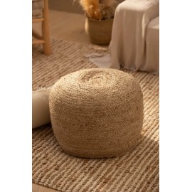 Calma House - Στρογγυλό Πουφ Ural Natural 50x35cm