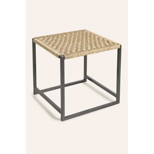 Calma House - Χειροποίητο Σκαμπό Braid Natural 45x45cm