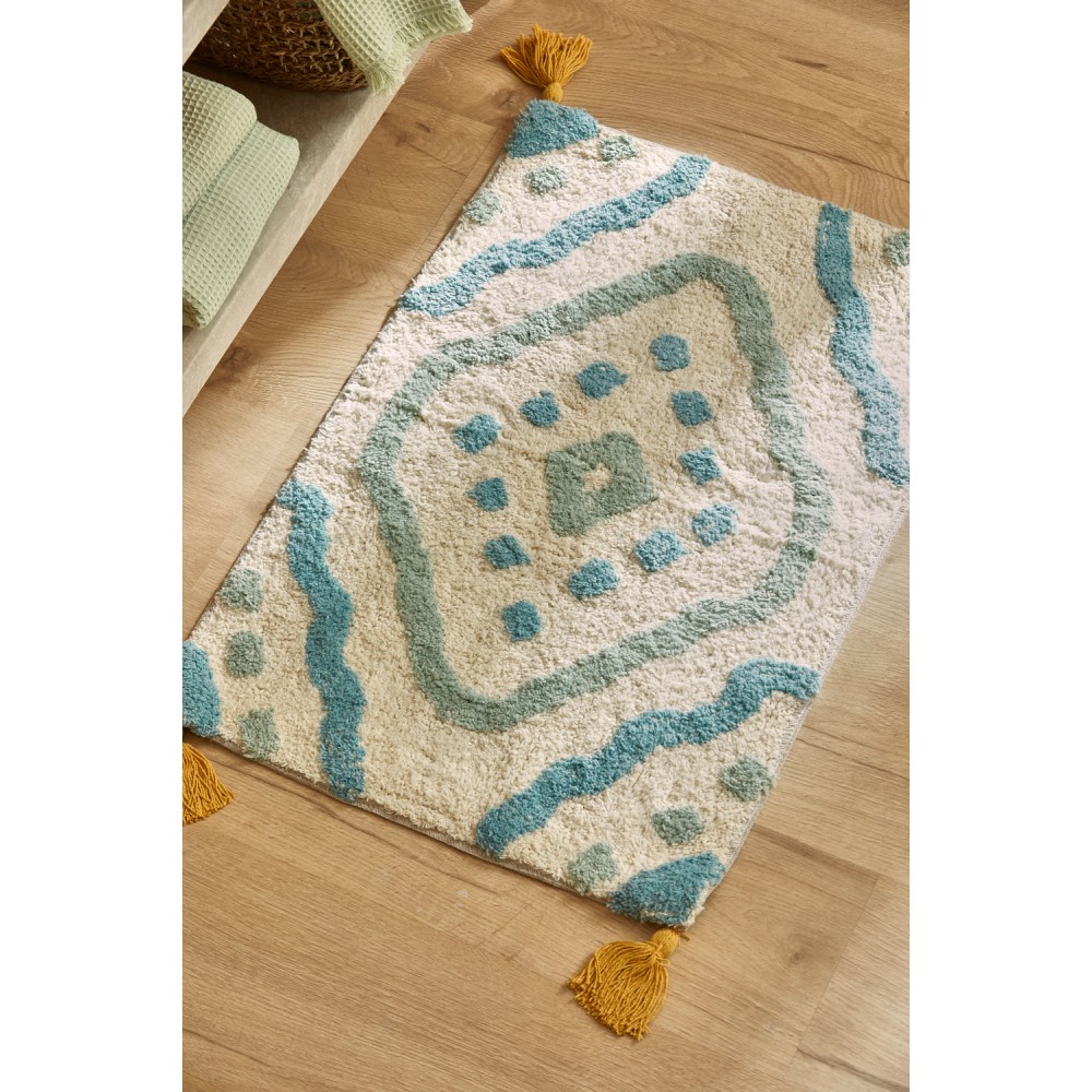 Calma House - Βαμβακερό Πατάκι Μπάνιου Turk Turquoise 50x70cm