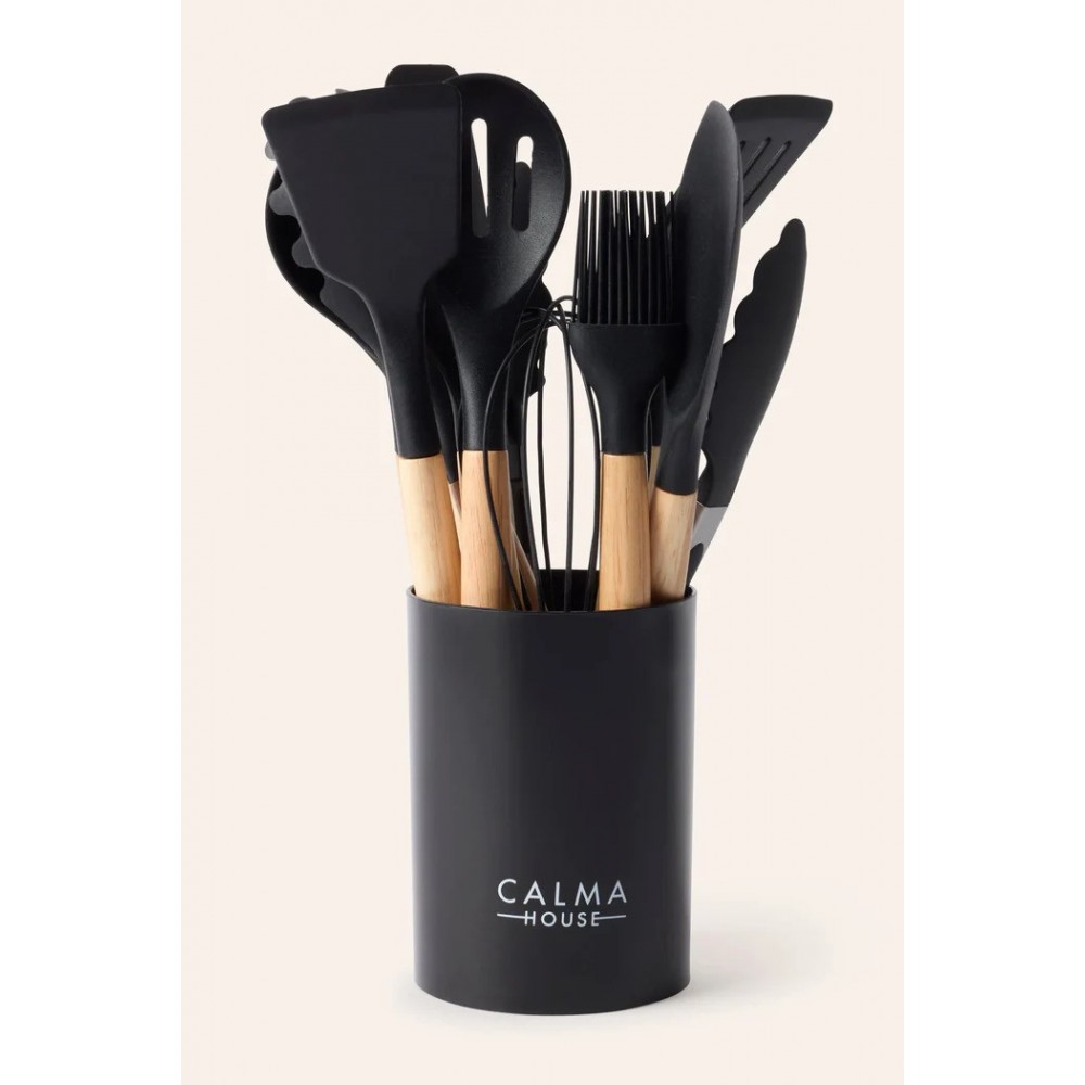 Calma House - Σετ Με 11 Εργαλεία Μαγειρέματος Nonna Black
