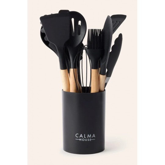 Calma House - Σετ Με 11 Εργαλεία Μαγειρέματος Nonna Black