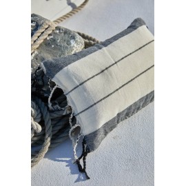 Calma House - Σετ Πετσέτα Θαλάσσης/Παρεό Με Μαξιλάρι Παραλίας Tiana Black