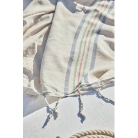 Calma House - Σετ Πετσέτα Θαλάσσης/Παρεό Με Μαξιλάρι Παραλίας Pineda Beige