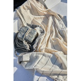 Calma House - Σετ Πετσέτα Θαλάσσης/Παρεό Με Μαξιλάρι Παραλίας Tiana Black