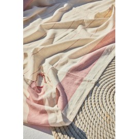 Calma House - Σετ Πετσέτα Θαλάσσης/Παρεό Με Μαξιλάρι Παραλίας Tiana Red