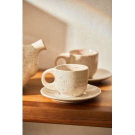 Calma House - Σετ 2 Κεραμικά Φλιτζανάκια Chip Red