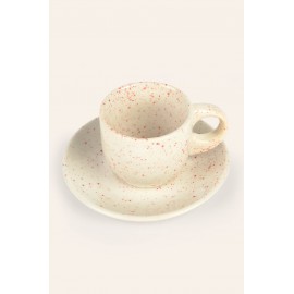 Calma House - Σετ 2 Κεραμικά Φλιτζανάκια Chip Red