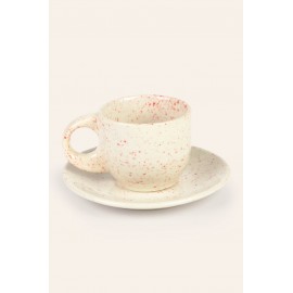 Calma House - Σετ 2 Κεραμικά Φλιτζανάκια Chip Red