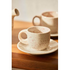 Calma House - Σετ 2 Κεραμικά Φλιτζανάκια Chip Red