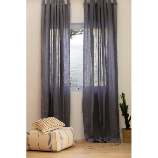 Calma House - Έτοιμη Κουρτίνα Fray Blue 140x280cm