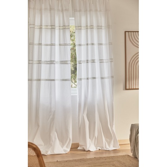 Calma House - Έτοιμη Κουρτίνα Inca White 140x280cm