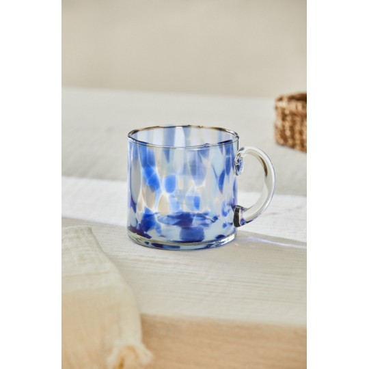 Calma House - Γυάλινο Φλιτζάνι Beira Blue 10x10cm Calma House - Γυάλινο Φλιτζάνι Beira Blue 10x10cm